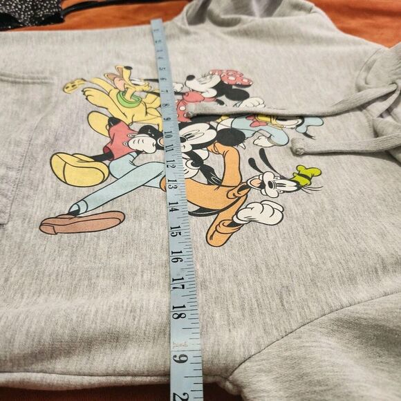 Disney Mickey Mouse Hoodie Sweater For Kids Size 7-9 Gray With Pockets - Picture 6 of 7